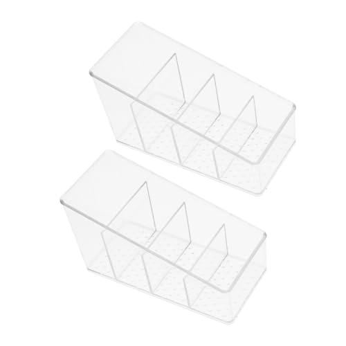 OUNONA 2Pcs Tea Bag Organizer with Compartments Stylish Storage Box for Tea Bags and Sugar Packets Reusable Case for Countertop for