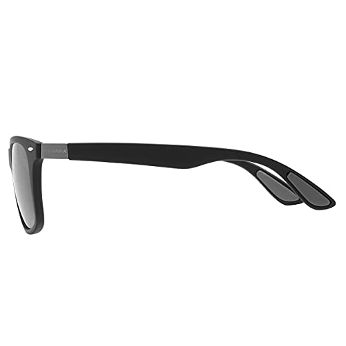 Piranha Rhett Unisex Classic Sunglasses with Matte Black Frame and Smoke Gray Lens 5