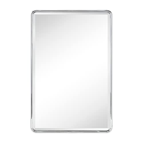 Image of TEHOME Farmhouse Chrome Recessed Mirrored Bathroom Medicine Cabinet 16x24