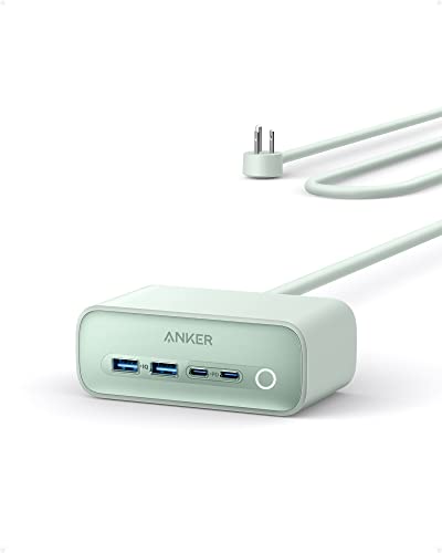 Anker 525 Charging Station, 7-In-1 Usb C Power Strip For Iphone13/14, 5Ft Extension Cord With 3Ac,2Usb A,2Usb C,Max 65W Power Delivery Desktop Accessory For Macbook Pro, Home, Office (Natural Green) #TOP29