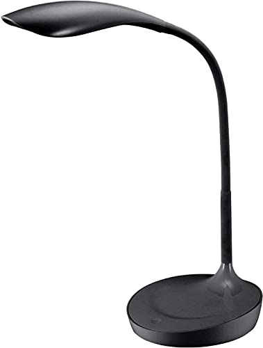Lampe de bureau LED col de cygne pour le télétravail avec chargeur USB gris