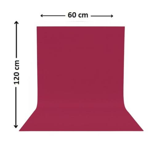 Image of SMILEDRIVE Photography Background Sheets, 60 x 120 cm, Maroon & Pink | Waterproof, Wrinklefree, PVC Material