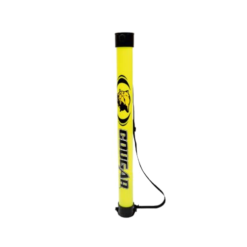 Image of COUGAR Tennis Ball Pickup Tube - 36 Inch Fluorescent Yellow PVC Tube Holds 15 Tennis Balls, Lightweight Ball Collector for Training Practice Sessions Coaching and Court Maintenance