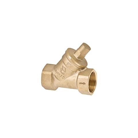 zencQ Brass Connector for Water Oil Separation 1" BSPP Female Thread Y Shaped Brass Strainer Filter Valve Connector Cover