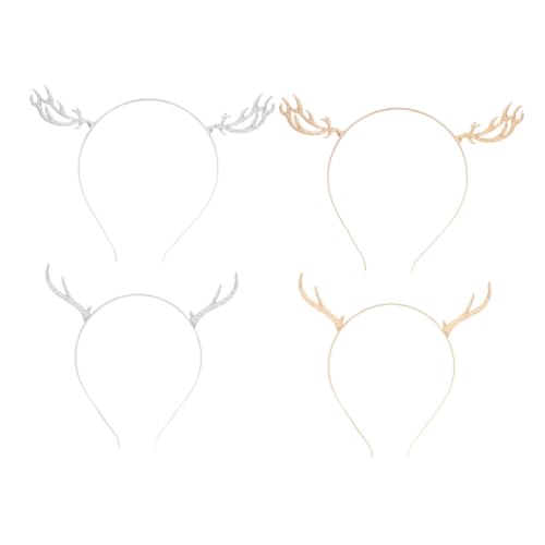 MUSISALY 4個クリスマス ヘアアクセサリー 鹿の角 ヘッドバンド パーティー用ヘアフープ お祭り 仮装イベント向け