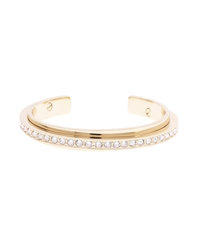 Karen Millen Crystal Diagonal Cuff Bracelet for Women (Gold/Crystal)