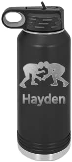 Engraved Water Bottle, Personalized Wrestling Water Bottle, 32oz Etched Water Bottle, Lot's of Colors
