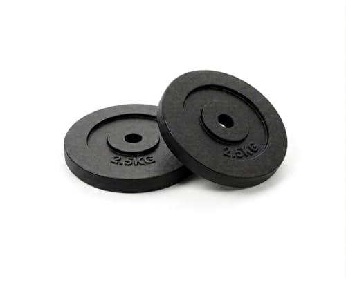 Image of Cast Iron Weight Plates for Home Gym (Centre Hole 30mm)- Standard Gym Plates for Strength Training, Durable & Rust-Resistant, Multiple Weight Options | From the House of Healthycliq | Sedex Certified | Bodybuilding Fitness And Core Fitness (5KG (2.5KG X 2), Cast Iron)