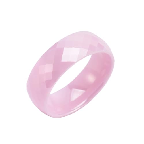 Image of PAMTIER Unisex Ceramic 6mm Multi-Faceted Rhombic Cut Classic Plain Ring | Comfort Fit, Dainty Engagement Wedding Band