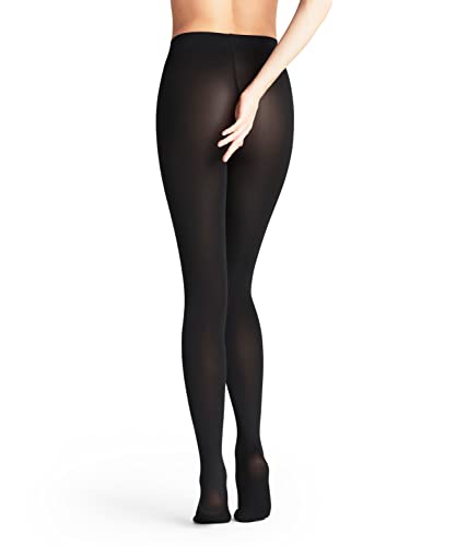 FALKE Womens Seidenglatt 80 Den W Opaque Plain Tights, Black 3009, L UK