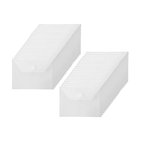 YESSART 4x6 Plastic Envelopes Hook Loop Closure Coupon Receipt Storage Holder 40 Pack Cover