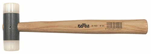 Maza de nylon para golpear sin dañar superficies con mango de madera 2