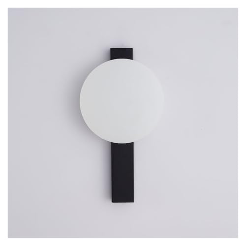 Iluminación de balcón y terraza cubierta con aplique de pared circular negro 2