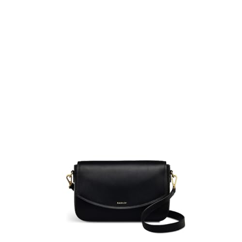 Image of RADLEY London River Road Women's Small Leather Flapover Crossbody Bag, Black