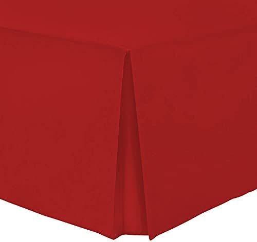 Adams Home Egyptian Cotton Rich Box Pleated Base Valance Sheets Bedding Sheets Flat Bed Skirt Cover Wrap Valance Sheet | Cream Single Bed Sheet