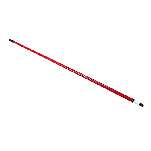 Tradineur - Palo para escoba o fregona extensible de 3 m, mango telescópico de rosca para acoplarle accesorios, limpieza de zonas altas, diseño clásico, práctico y resistente, rojo