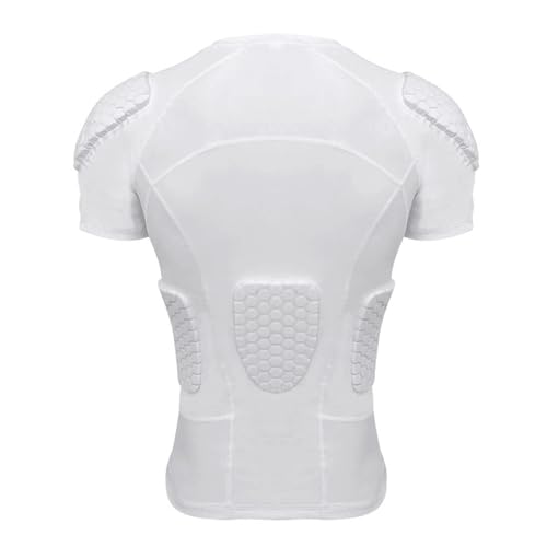 MK MOSSE KARNE Mens Padded Compression Shirt Football Rib Protectors 6-Football Pads Chest Protector Padded Shirt Protective Gear for Football Baseball Basketball by MK MOSSE KARNE - Image 2