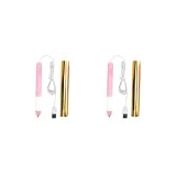 Set di 2 penne riscaldate a caldo, alimentate tramite USB, 1,5 mm, in carta, pelle, rosa, 14,6 cm