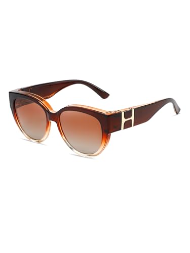 Fit Over Glasses Polarized Sunglasses for Women & Men, Stylish Cat Eye Design Sun Glasses 100% UV Protection