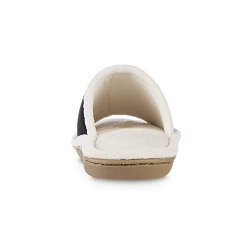 isotoner Womens Microterry Floral Print/Jersey Slide Slippers4