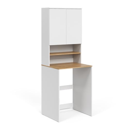 Vicco Armoire Machine à Laver Viktor, Blanc/Artisan, 68x88.2cm 2 pièces avec étagère