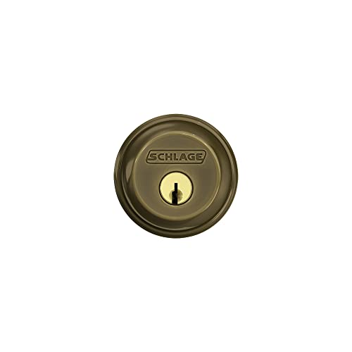 Image of Schlage B60 N 609 Deadbolt, Keyed 1 Side, Highest Residential Security, Antique Brass