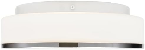 Aero - 2-Light 13"dia Flush Mount - Chrome Finish - Opal Glass Shade
