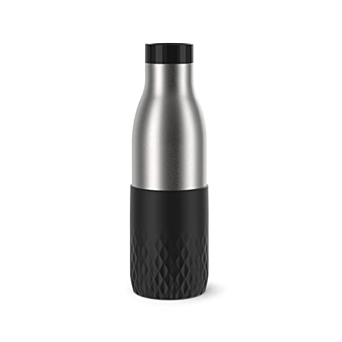 Emsa Bludrop Sleeve Isolier-Trinkflasche, 0,5 Liter, 100% dicht, Quick-Press Verschluss, Ergonomischer 360° Trinkgenuss,12h warm, 24h kühl… – Ansicht 1