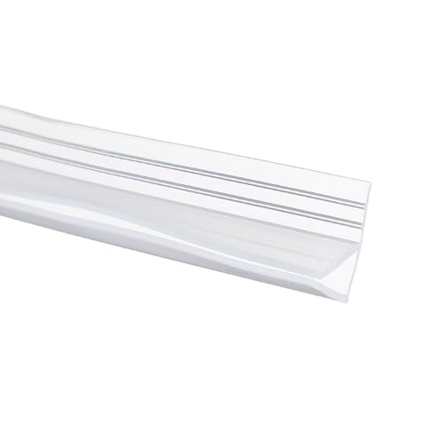 sourcing map Shower Door Side Seal, F-Type Shower Door Sweep for 5/16 Glass 197 Long Silicone Frameless Glass Seal Strip, Stop Leak and Create A Water Barrier for Bathroom Office, Clear