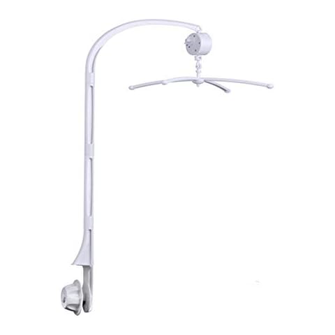 34 Inch Baby Crib Mobile Bed Bell Holder with Music Box,Adjustable Holder DIY Arm Bracket Nut Screw Cover
