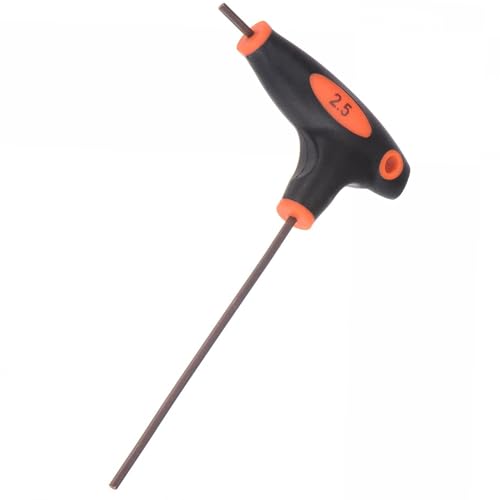 TA-VIGOR 1Pcs 2.5mm T-Handle Hex Key Wrench, Dual-End T-Bar Metric Allen Wrench Tool, S2 Steel for Bike, Furniture, and Mechanical Repair