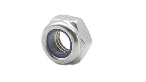 binifiMux 100Pcs M3 x 0.5mm 304 Stainless Steel Self-Lock Nylon Inserted Hex Lock Nuts, Self Clinching Nuts