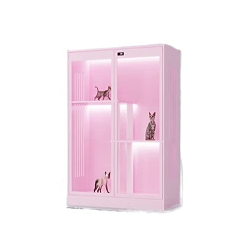 SUNESA Katzenkäfig aus Stahl Katzenhaus für Katzen Haus für Katzen Vitrine für Katzen Haus für Katzen Katzentoilette Katzentoilette Haus für Innenräume großer Platz mehrschichtiges Katzenhaus