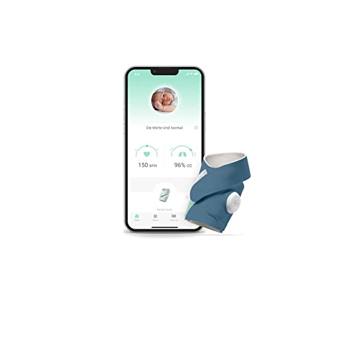 Owlet Smart Sock Babyphone - Baby-Socke mit Pulsoximeter Funktion - Überwachung von Puls, Herzfrequenz und Sauerstoff - Anzeige in Basisstation und App, Nachtblau, 460.0 grams