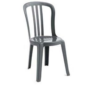 GROSFILLEX INC Miami Bistro Resin Stacking Outdoor Sidechair Charcoal - Lot of 32