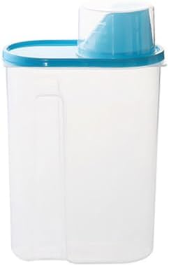Wakauto Clear Cereal Container with Pour Spout and Measuring Cup Airtight Watertight Food Storage Container for Rice Grain Oatmeal Sugar Nuts Beans 8.26 X 6.29 X 3.14 in image 4