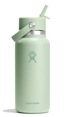 Hydro Flask Water Bottle - Insulated Stainless Steel - Wide Mouth Flex Straw Lid, Non Spill,...