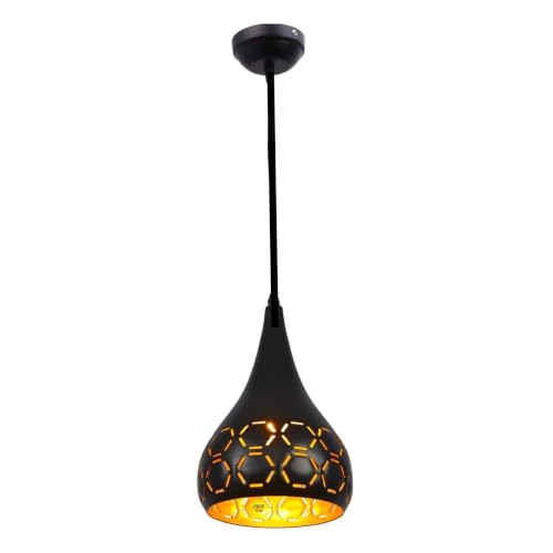 Image of GreyWings Black Aluminium Hanging Light for Home | Designer Pendant Light with E27 Holder, Modern Ceiling Hanging Lamp for (Bulb is not Included) Small Pack of 1