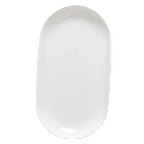 OUNONA Ceramic Oval Serving Plate Food Dish for Snacks Desserts and Fish Smooth Surface Easy to Clean for Parties and Family Gatherings