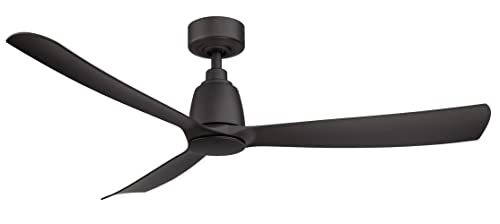 Fanimation Kute 3 Blade Ceiling Fan 52 Inches Wide with Black Finish and Black Blades