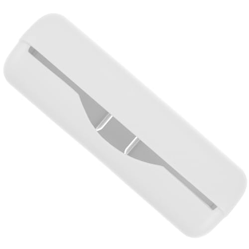 UKCOCO Soporte para Bolsas de Basura de Plástico Blanco, Dispensador Colgante para Cocina Almacenamiento Vertical y Tapa, Montaje en Pared Apertura Frontal