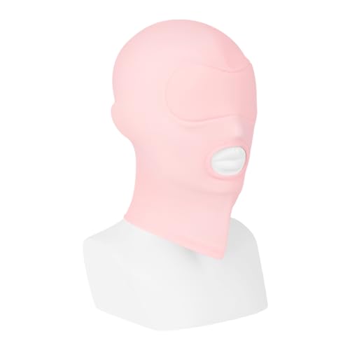 EIS, BDSM, Maske, Elastische Kopfmaske mit Mundöffnung, eng anliegend, ideal für Rollenspiele, Farbe:pink