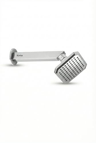 Image of KABA by ACQUASO 4x4 inch Inch Overhead Shower | High Pressure Rain Spa System For Luxury Bathroom | ABS Rainfall Showerhead Easy Install with 9 inch Steel ARM (OREO)