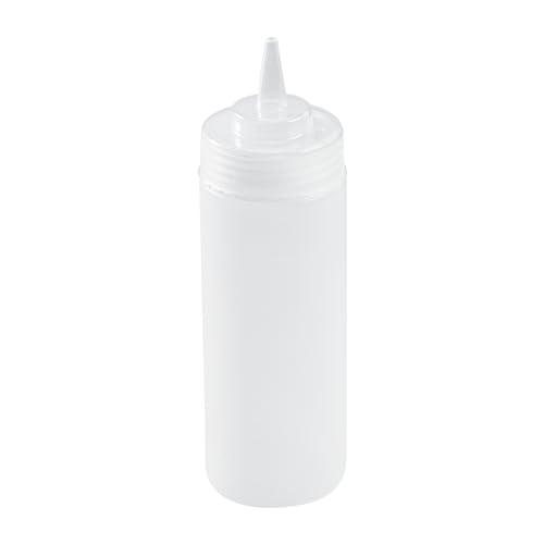 Image of Restaurantware 12 Ounce Condiment Squeeze Bottle 1 With Lid Plastic Squeeze Bottle - Precison Dispensing Tip Flexible Clear Plastic Squeeze Bottle For Sauces For Sauces Spreads Or Condiments