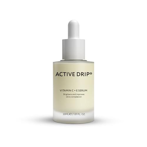 Active Drip Sérum Vitamine C + E 30 ml - Rayonnement & Protection antioxydante - Booster de collagène - Éclaircit les taches pigmentaires - Végétalien et sans parfum