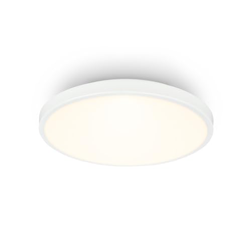 BRILONER - Plafoniera LED, luce bianca calda, 10W, 1200lm, lampada soffitto, plafoniera, camera da letto, plafoniere, 24 x 6 cm, bianco