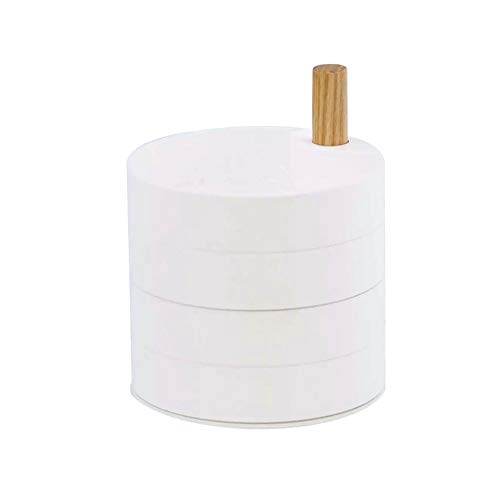 Ronda de la caja del anillo 4 Niveles de 360 ??grados Rotación de joyería Caja de almacenamiento de múltiples capas de visualización caja redonda Organizador del pendiente del anillo de la pulsera