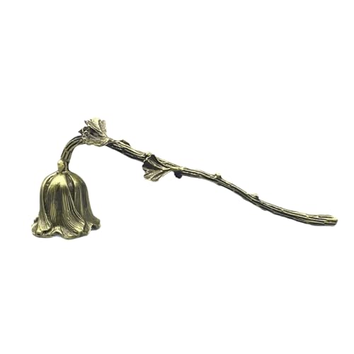 Apagavelas artesanal de bronce con mango largo decorativo en aleación 7