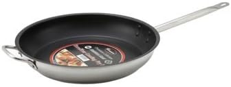 WincoSSFP-14NS 14" Round Master Cook Fry Pan W/ Non-Stick Coating & Aluminum Core, Stainless -