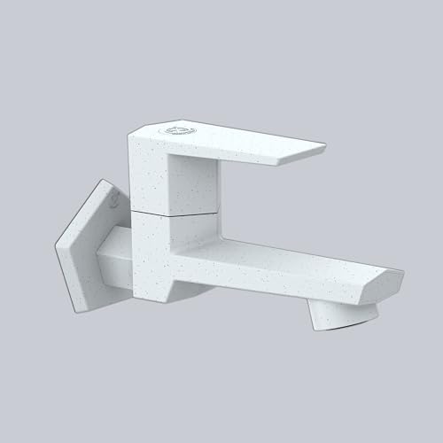 Image of RN PTMT Long Body Bib Cock for Bathroom | 15mm Long Body Foam Flow Water Tap with Flange | Luxury G20 Collection Faucet | High-Grade Engineering Polymer Tap (Marble, Pack of 1)